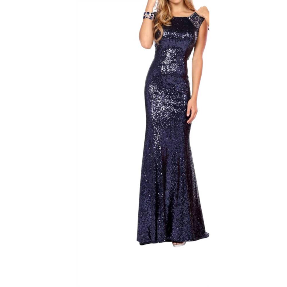 NEW KARISHMA CREATIONS envious couture prom dress in navy